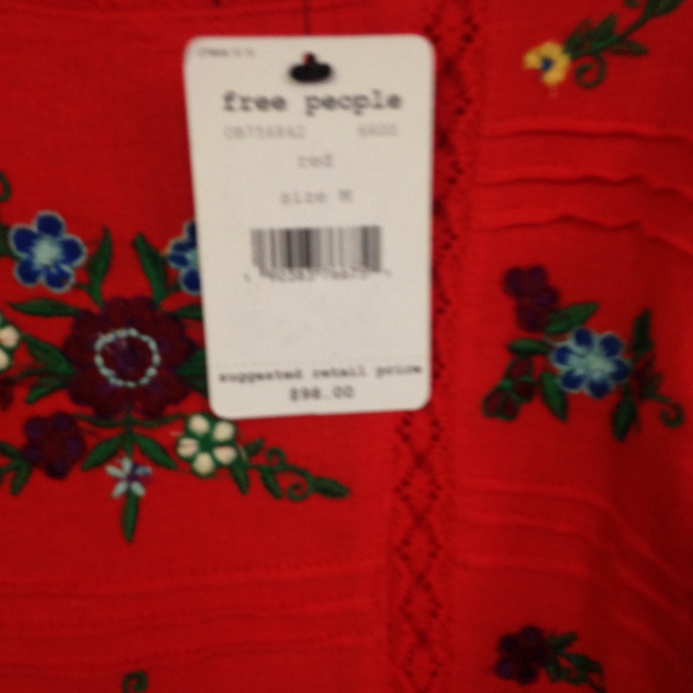 Free People The Amy Embroidered Long Sleeve Ruffl - Picture 3 of 6